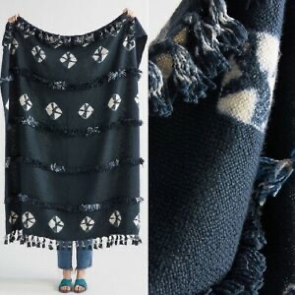 Anthropologie Black and White Throw Blanket - Picture 1 of 5